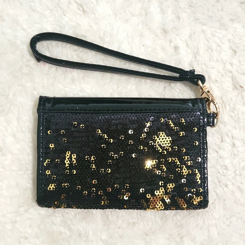 Style & Co. Black & Gold Sequins Wristlet - Picture 6 of 8